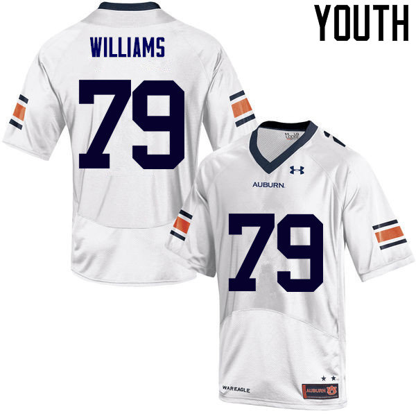 Auburn Tigers Youth Andrew Williams #79 White Under Armour Stitched College NCAA Authentic Football Jersey LOX4374HE